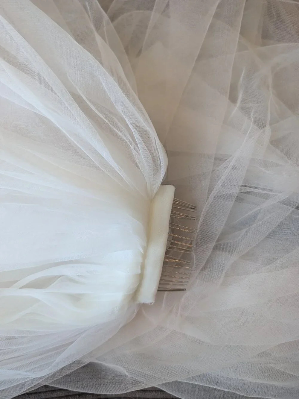 Two tier champagne / ivory ombre cathedral tulle bridal veil